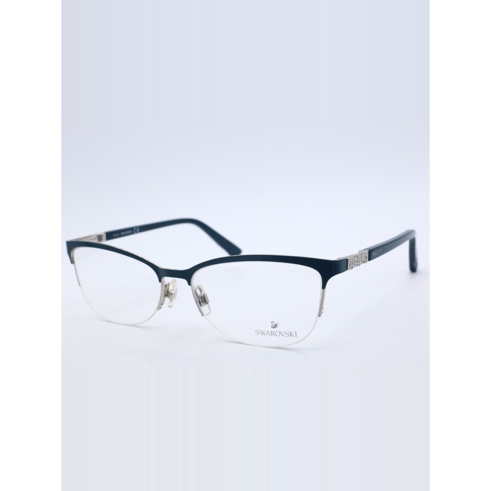Swarovski Good SW5169 096 Blue Semi Rim Metal Eyeglasses Frame 54-16-135